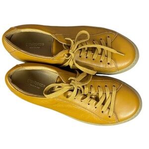 Gravity Pope Italian Casual Classic Tan Leather Sneakers Sz EU37